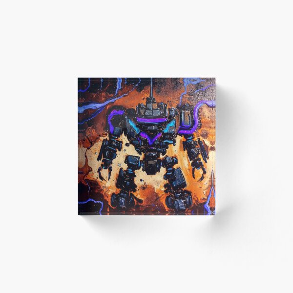 Item preview, Mech Robot Acrylic Pour Painting 083 designed and sold by Paws Of Aries.