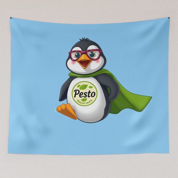 Item preview, Flying Pesto Penguin Superhero designed and sold by Dakson Design - Fantasy Art.