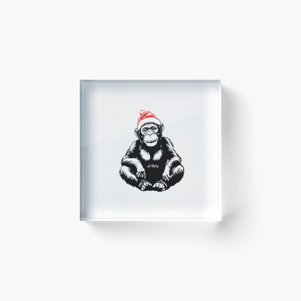 Item preview, Festive Chimpanzee in Santa Hat designed and sold by JollyCritters.
