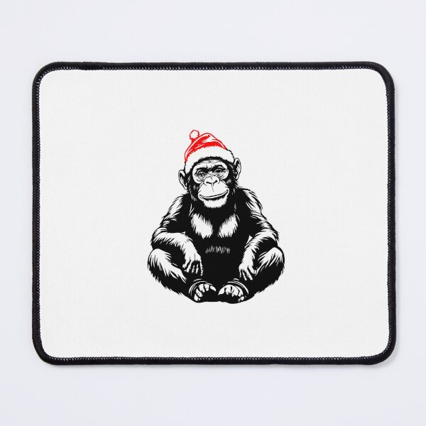 Item preview, Festive Chimpanzee in Santa Hat designed and sold by JollyCritters.