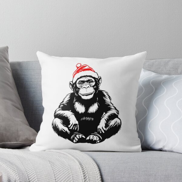 Item preview, Festive Chimpanzee in Santa Hat designed and sold by JollyCritters.
