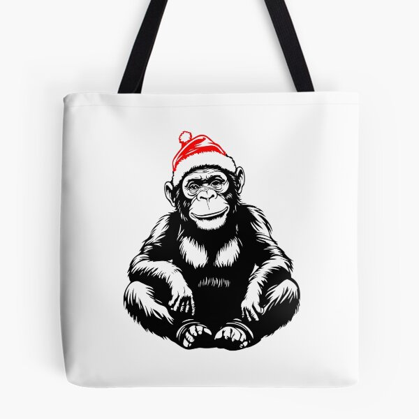 Item preview, Festive Chimpanzee in Santa Hat designed and sold by JollyCritters.