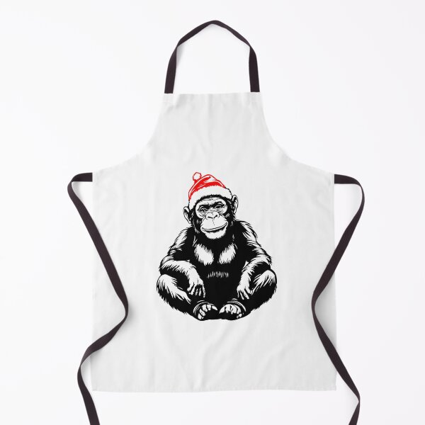 Item preview, Festive Chimpanzee in Santa Hat designed and sold by JollyCritters.