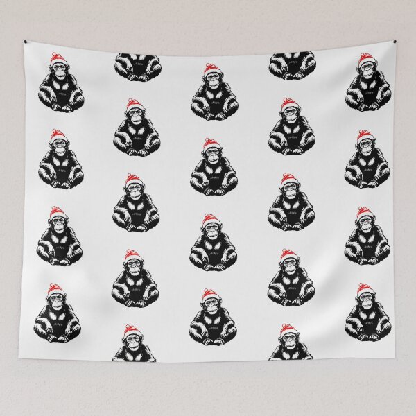 Item preview, Festive Chimpanzee in Santa Hat designed and sold by JollyCritters.