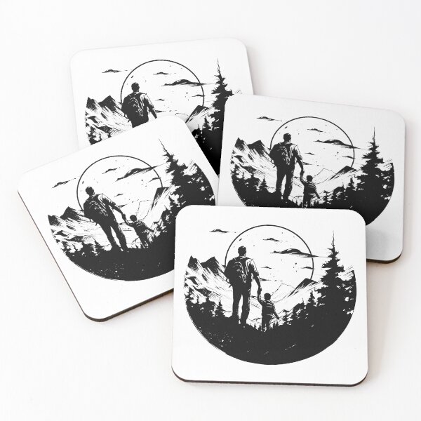 Item preview, Father Son Hike Trek Moon Mountain Climb Adventure Bond designed and sold by inkoutninja.