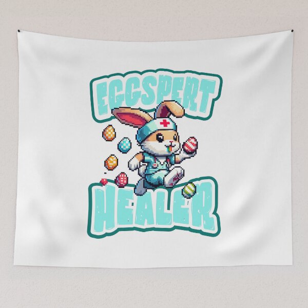 Item preview, Eggspert Healer Pixel Art Healthcare Bunny designed and sold by Bliss Find And Design.