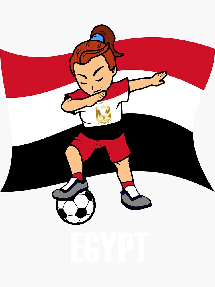 Dabbing Soccer Girl Egypt Soccer Jersey Shirt Egyptian Flag' Sticker for  Sale by CreativeStrike