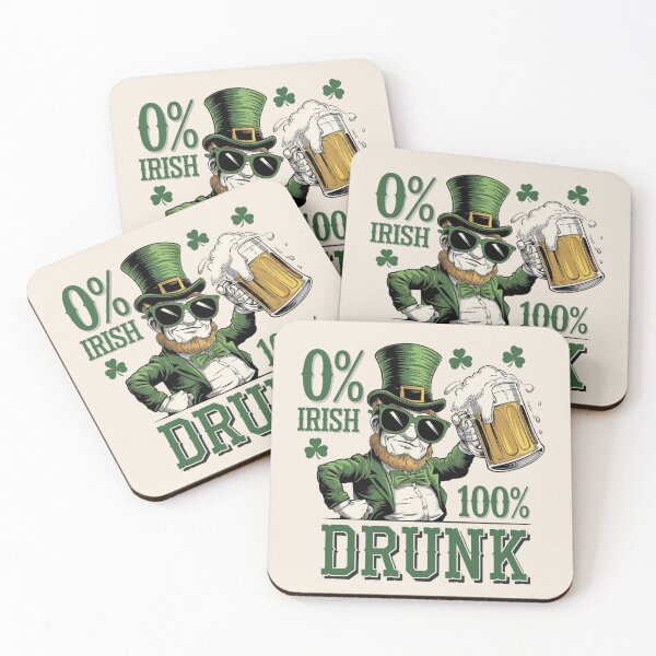Item preview, 0% Irish, 100% Drunk – Funny St. Patrick’s Day Design  designed and sold by Rajasekar.