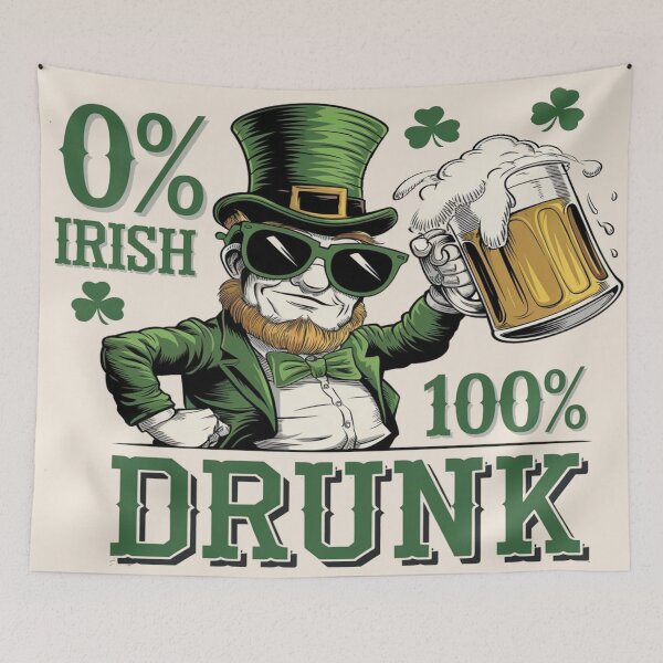 Item preview, 0% Irish, 100% Drunk – Funny St. Patrick’s Day Design  designed and sold by Rajasekar.