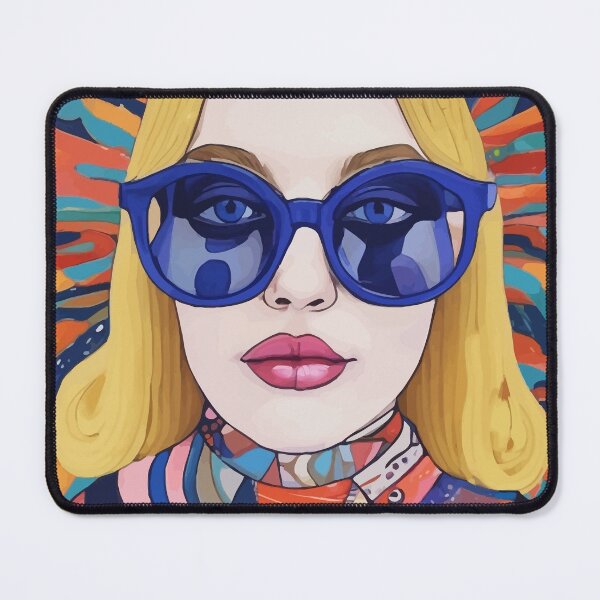 Item preview, Speed Through, Retro Girl Woman Superpower Magic, Fashion Sunburst Blonde Female, Feminism Colorful Illustration Eclectic Bohemian Maximalism designed and sold by 83oranges.com.