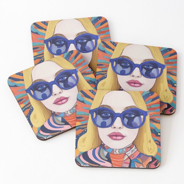 Item preview, Speed Through, Retro Girl Woman Superpower Magic, Fashion Sunburst Blonde Female, Feminism Colorful Illustration Eclectic Bohemian Maximalism designed and sold by 83oranges.com.