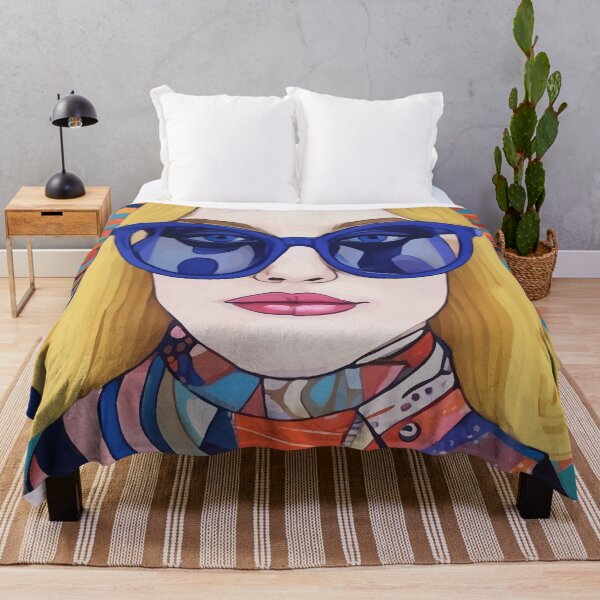 Item preview, Speed Through, Retro Girl Woman Superpower Magic, Fashion Sunburst Blonde Female, Feminism Colorful Illustration Eclectic Bohemian Maximalism designed and sold by 83oranges.com.