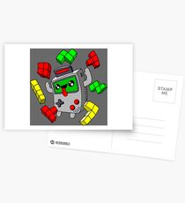 Tetris and Game Boy grey Postcards