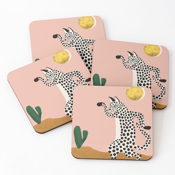 Item preview, Jazzy Wild Cat, Dancing Leopard Animals Pets, Wildlife Bengal Cats Exotic, Cheetah Jungle Pastel Whimsical, Quirky Bohemian Modern Eclectic designed and sold by 83oranges.com.