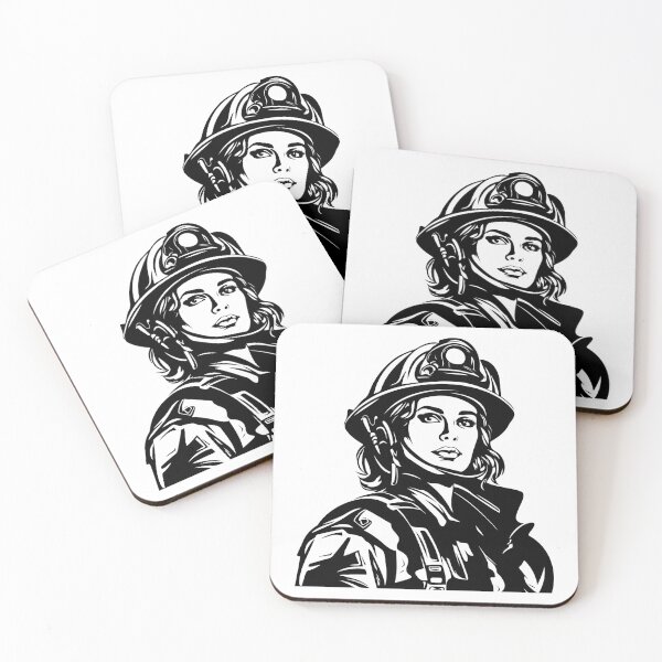 Item preview, Fireman Firefighter Woman Search Rescue Responder Worker designed and sold by inkoutninja.