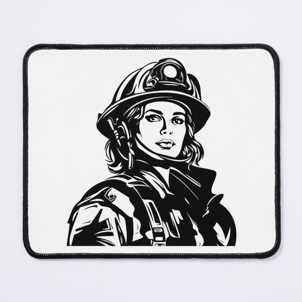 Item preview, Fireman Firefighter Woman Search Rescue Responder Worker designed and sold by inkoutninja.