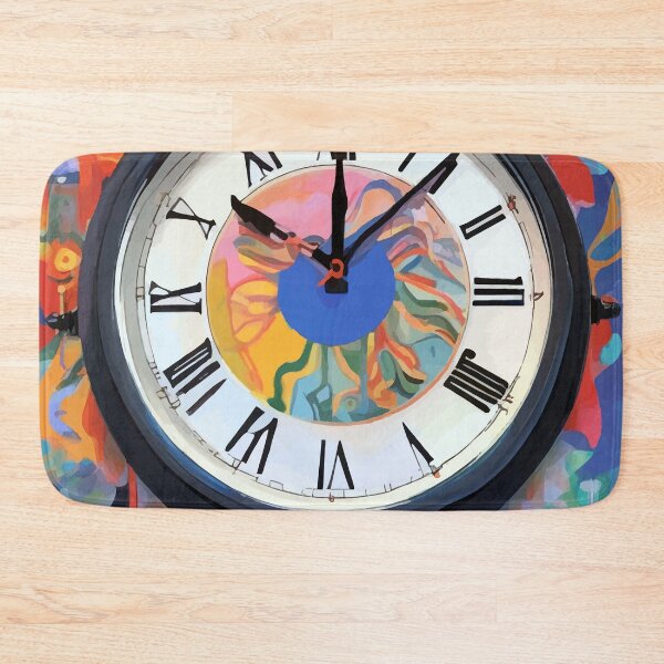 Item preview, Anxiety, Mental Wellness Awareness Time, Peace of Mind Wall Clock Tower, Eclectic Roman Bohemian Colorful Painting designed and sold by 83oranges.com.