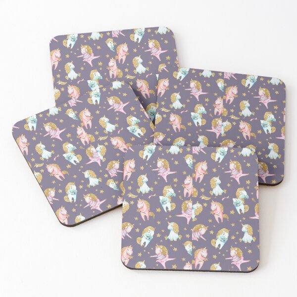 Item preview, Elegant Pink Teal Faux Gold Magical  Unicorns  designed and sold by Masonixem.