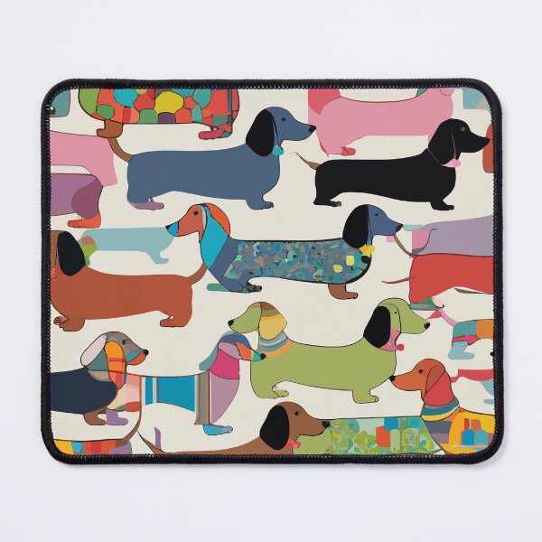 Item preview, Dachshunds, Dog Pet Animals Eclectic, Contemporary Bohemian Illustration Toy Dogs Pastel Boho Modern Abstract designed and sold by 83oranges.com.