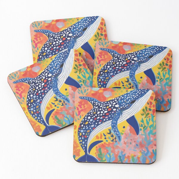 Item preview, Spotted Whale, Wildlife Ocean Life Fish Illustration, Eclectic Bohemian Painting Free Swim Sea Underwater designed and sold by 83oranges.com.