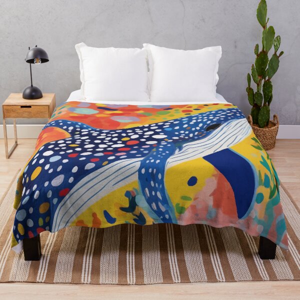 Item preview, Spotted Whale, Wildlife Ocean Life Fish Illustration, Eclectic Bohemian Painting Free Swim Sea Underwater designed and sold by 83oranges.com.