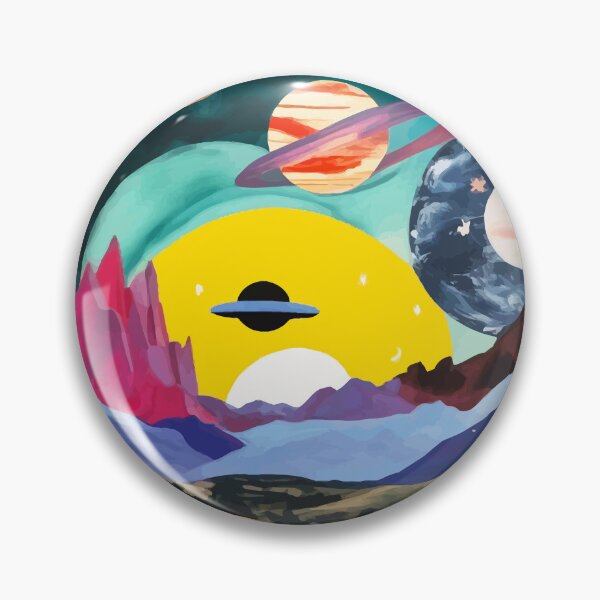 Item preview, The Inner Space Landscape, Abstract Planets Painting Eclectic, Voyage Sun Moon Stars Voyage, Mountains Mars Bohemian Fantasy designed and sold by 83oranges.com.