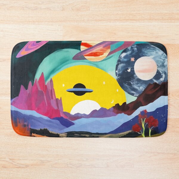 Item preview, The Inner Space Landscape, Abstract Planets Painting Eclectic, Voyage Sun Moon Stars Voyage, Mountains Mars Bohemian Fantasy designed and sold by 83oranges.com.