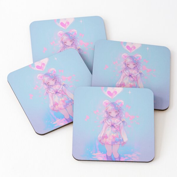 Item preview, Kawaii Pastel Aesthetic Girl with Bows and Hearts - Soft Dreamcore Fantasy Art designed and sold by Kawai Anime Shop.