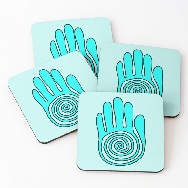 Item preview, Native American Inspired Healing Hand Turquoise Blue designed and sold by Havocgirl.