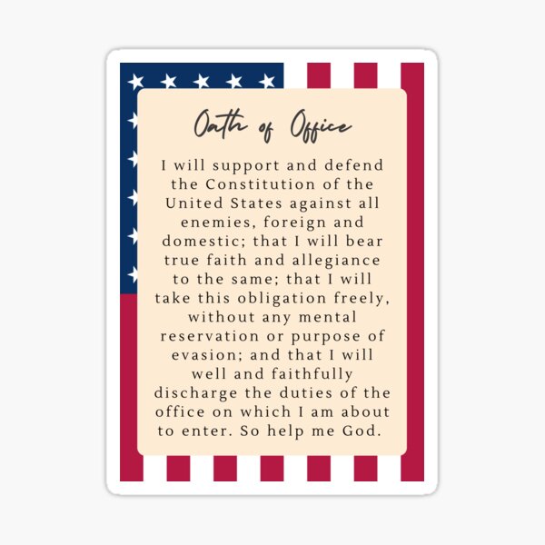 Item preview, Oath of Office with Flag Background designed and sold by anne-dromeda.