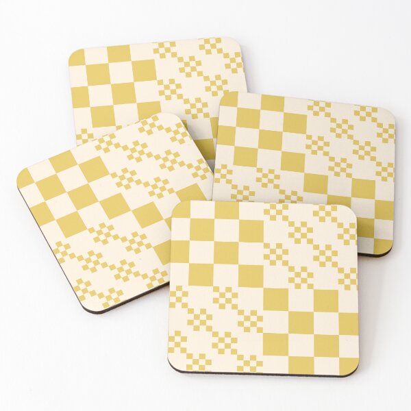 Item preview, Funky grid pattern cream and yellow designed and sold by wackapacka.