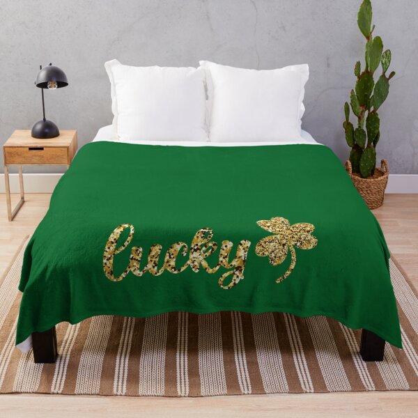 Item preview, The word Lucky and a clover leaf made of gold glitter. designed and sold by Tatty-shop.