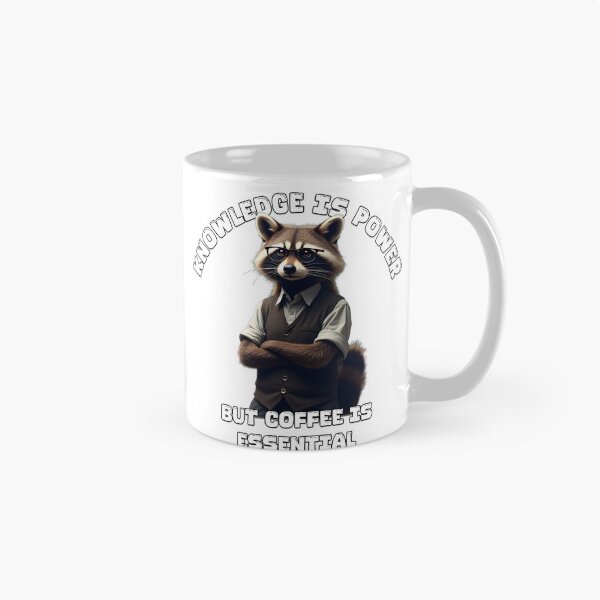 Item preview, Funny Raccoon Teacher T-Shirt - 'Knowledge is Power, Coffee is Essential' - Teacher Gift, Back to School, Educator Shirt designed and sold by AdaMerch.