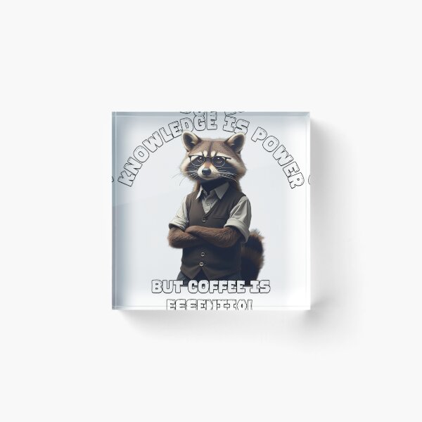 Item preview, Funny Raccoon Teacher T-Shirt - 'Knowledge is Power, Coffee is Essential' - Teacher Gift, Back to School, Educator Shirt designed and sold by AdaMerch.