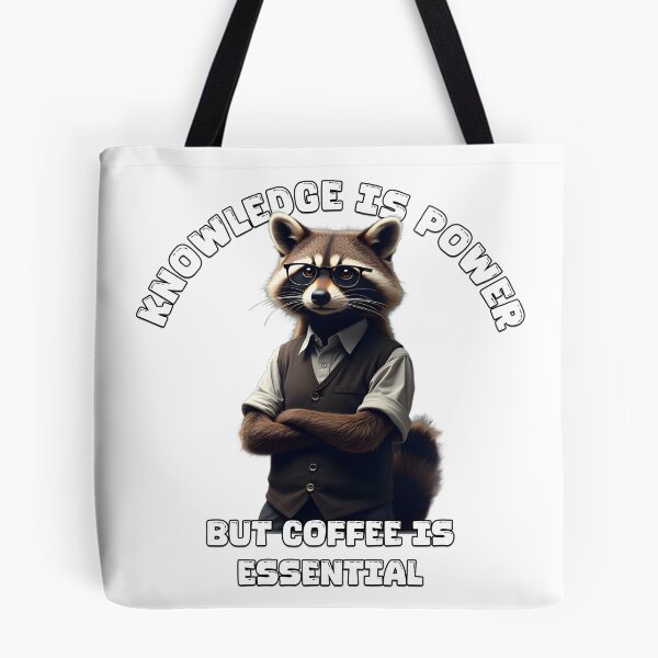 Item preview, Funny Raccoon Teacher T-Shirt - 'Knowledge is Power, Coffee is Essential' - Teacher Gift, Back to School, Educator Shirt designed and sold by AdaMerch.