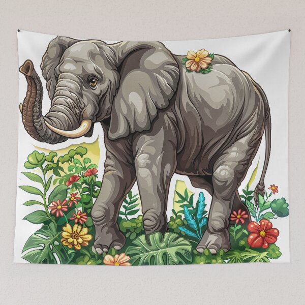 Item preview, Cute cartoon elephant designed and sold by Stickermagician.