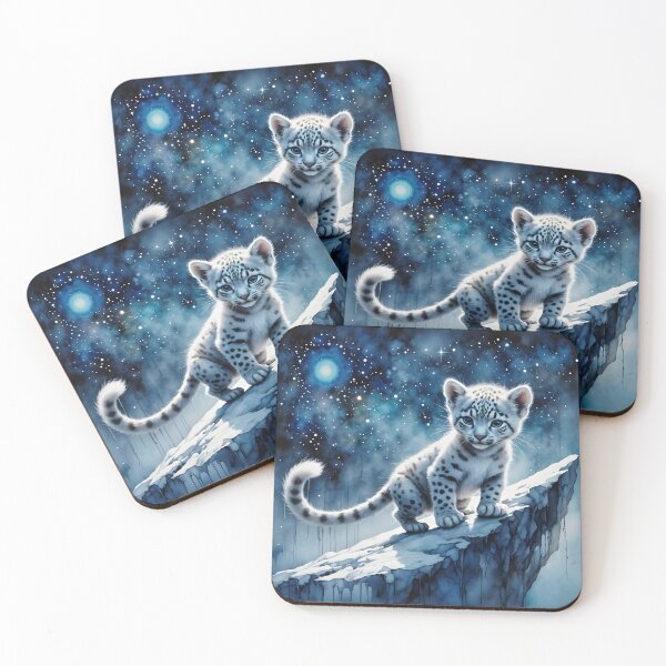 Item preview, A Star-Kissed Snow Leopard Cub designed and sold by AnmitsuArt.
