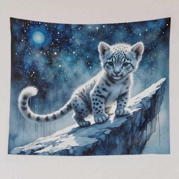 Item preview, A Star-Kissed Snow Leopard Cub designed and sold by AnmitsuArt.