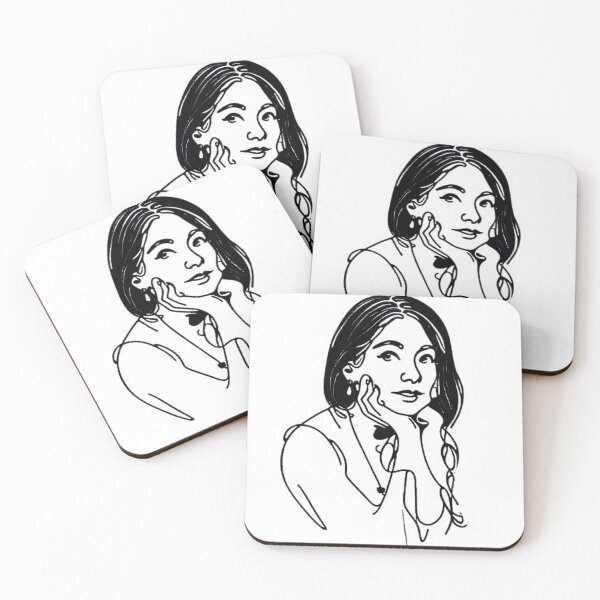 Item preview, Hand-Drawn Seated Woman Resting Her Chin designed and sold by Glam-OOTD.