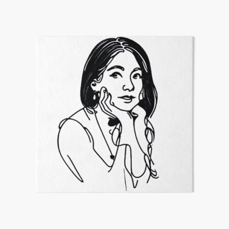 Item preview, Hand-Drawn Seated Woman Resting Her Chin designed and sold by Glam-OOTD.