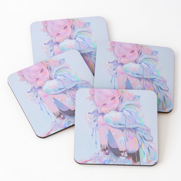 Item preview, Pastel Aesthetic Anime Girl in Streetwear with Artistic Vibes designed and sold by Kawai Anime Shop.