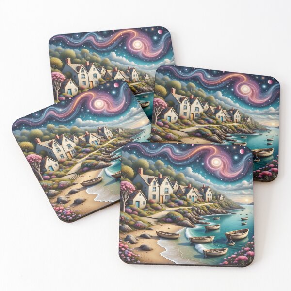 Item preview, Seaside town at night in England designed and sold by Coolparrotgirl.