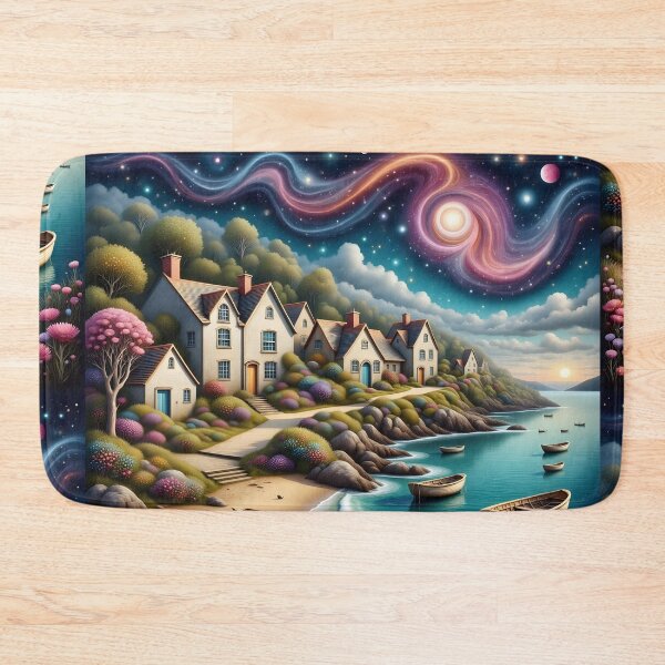 Item preview, Seaside town at night in England designed and sold by Coolparrotgirl.