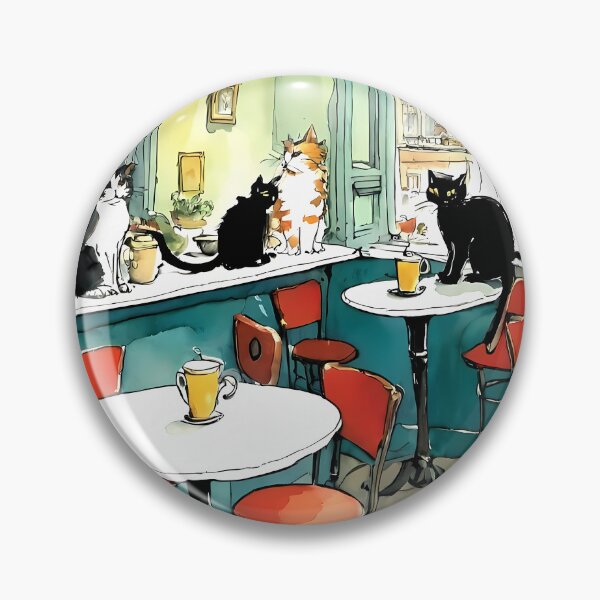 Item preview, Cat Cafe Illustration Design 4 (watercolor) designed and sold by Domo-Design.