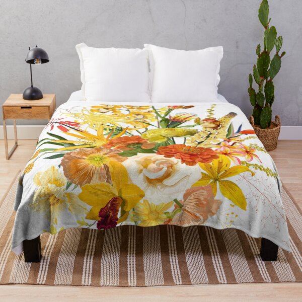 Item preview, Hand drawn illustration of a beautiful orchid, tulip, rose and tropical yellow flowers bouquet.  designed and sold by MatyKotiv.