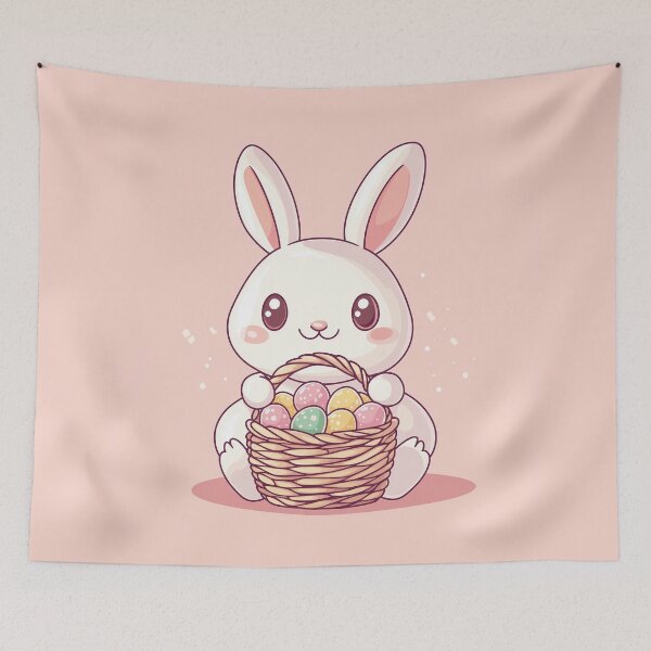 Item preview, Beautiful rabbit holding a basket of eggs designed and sold by FluffyGallery.
