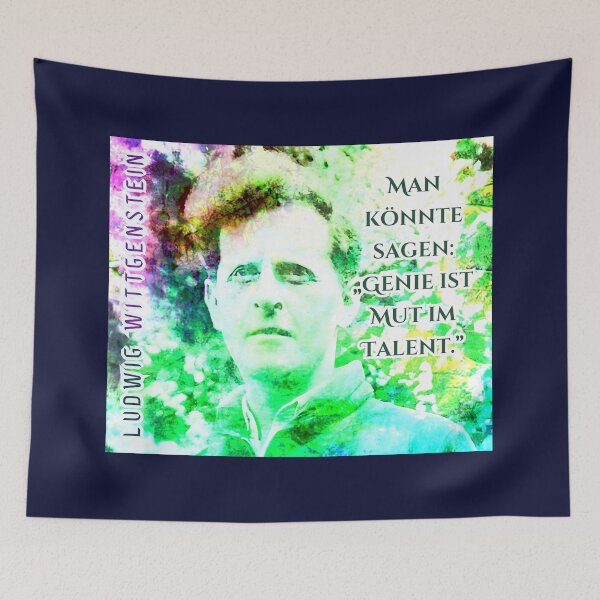 Item preview, Ludwig Wittgenstein quote: Man könnte sagen: „Genie ist Mut im Talent.” designed and sold by artbleed.
