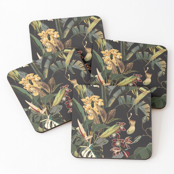 Item preview, Tropical night vintage wild pattern, palm tree, palm leaves and plant. designed and sold by MatyKotiv.