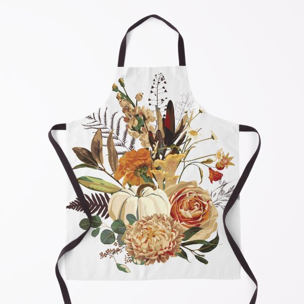 Item preview, Autumn flowers dahlia, lilies roses, herbs, pumpkin, mushrooms and berries composition. designed and sold by MatyKotiv.