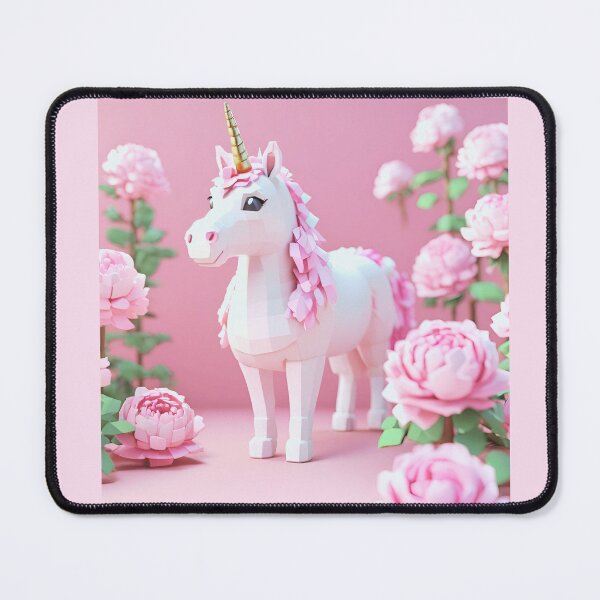 Item preview, Majestic Unicorn & Blush Pink Peonies 3D Sticker Design designed and sold by Rainbow Paws Garden.